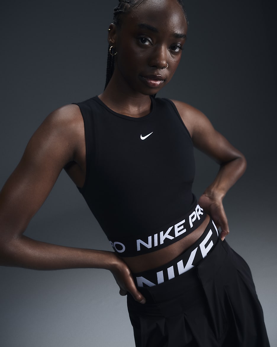 Nike Pro korte tanktop met Dri FIT voor dames